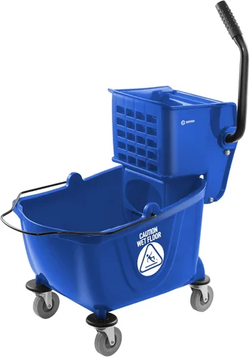 Dryser Cubo de fregona comercial con escurridor de prensa lateral, 26 cuartos de galón, color azul