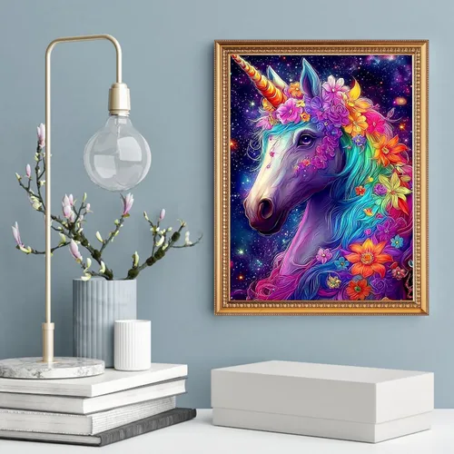 Miniatura 3 de Yikenjoy Kit de arte de diamante de unicornio para adultos – Kit de pintura de diamante de unicornio 5D para principiantes, taladro completo