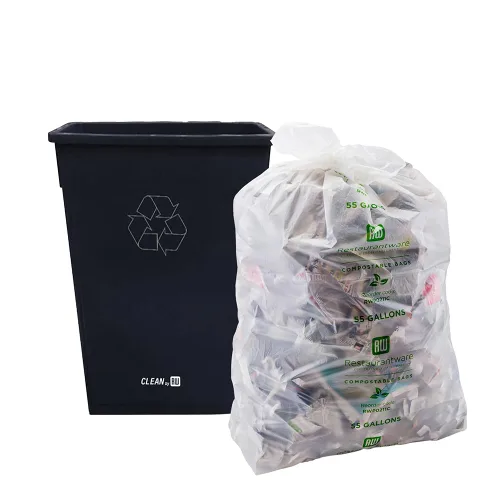 Miniatura 10 de Restaurantware Solo tapa: RW Clean 1 tapa de lata de reciclaje, se adapta a bote de basura de 23 galones, dos aberturas de botella/lata, tapa de Azul
