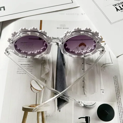 Miniatura 6 de Gafas de sol redondas de flores para niña, con forma de flor, protección UV 400, gafas de sol para regalar al aire libre