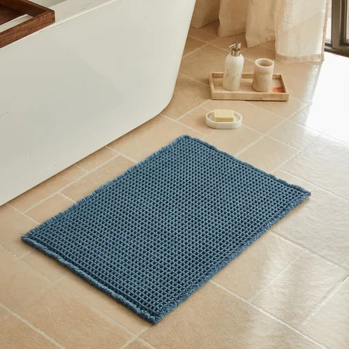 Miniatura 27 de Triohero Tapete de baño con diseño de gofre, tapete de baño pequeño y bohemio, antideslizante, lavable, ultra suave, súper absorbente, de secado