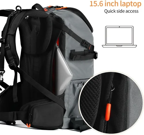 Miniatura 6 de K&F CONCEPT Bolsa de cámara EVA impermeable 2 en 1 mochila para cámara bolsa de hombro 32L gran capacidad con cubierta de lluvia almacenamiento