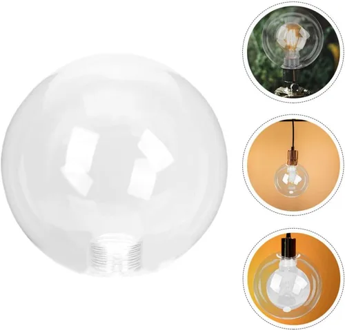 Miniatura 9 de DOITOOL Pantalla de lámpara de cristal G9 con forma de globo transparente y roscada, cubierta de protección de bombilla de repuesto para techo