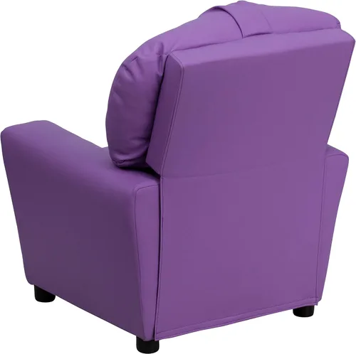 Miniatura 10 de Flash Furniture Chandler LeatherSoft - Silla reclinable para niños con portavasos y reclinable de seguridad, silla reclinable contemporánea