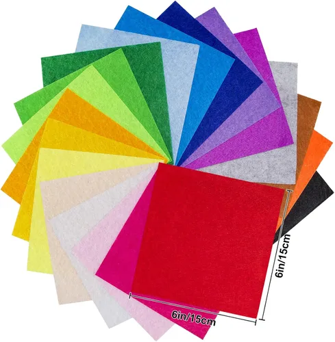 Miniatura 4 de Hojas de tela de fieltro de 6 x 6 pulgadas para manualidades, 0.039 in de grosor, papel de fieltro de colores surtidos para manualidades de costura