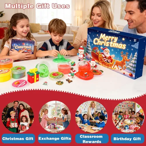Miniatura 2 de Kit de slime de Navidad – Slime de Navidad antiadherente, suave, elástico, regalos de fiesta de slime para niños, perfecto para rellenos