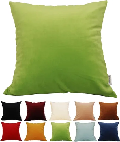 Miniatura 4 de TangDepot - Funda de almohada lisa de terciopelo, funda de cojín supersuave de lujo, muchas opciones de colores y tamaños