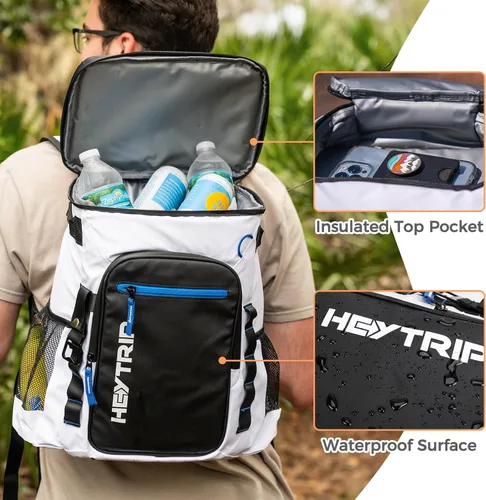 Miniatura 7 de Heytrip Mochila enfriadora de 36/54 latas con aislamiento impermeable para 20 horas de retención de frío, enfriador a prueba de fugas con correa