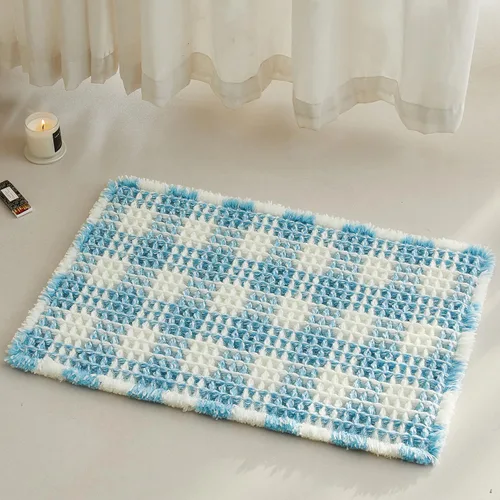 Miniatura 102 de TYUU Tapete de baño estilo gofre, tapete de baño bohemio, antideslizante, lavable, súper absorbente, de secado rápido, bonito tapete de baño