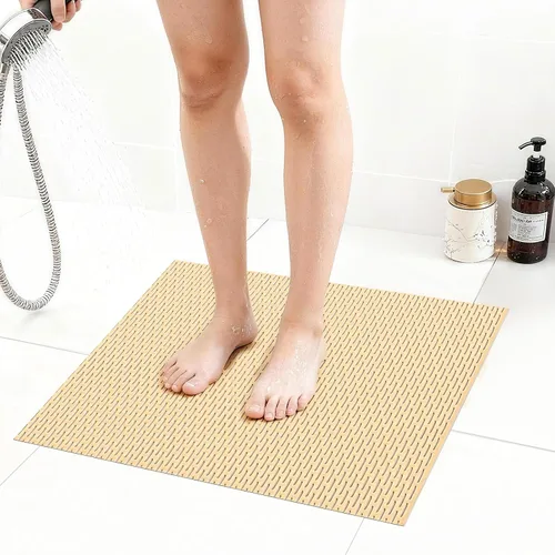 Miniatura 18 de Alfombrilla de ducha extra grande antideslizante, alfombrilla de baño de PVC de secado rápido y para bañera, diseño con agujeros de drenaje