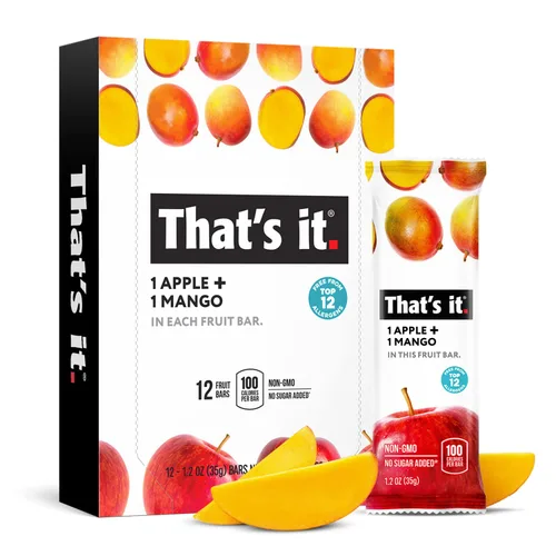 Miniatura 6 de That's it - Barra de fruta real 100% natural de manzana + plátano, el mejor aperitivo vegano con alto contenido de fibra, sin gluten, paleo