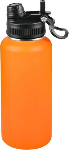 Miniatura 85 de Botella de agua aislada de 22 onzas, tapa 2 en 1 a prueba de fugas (sorbo/pajilla) + asa, botella de acero inoxidable para deportes, viajes, trabajo