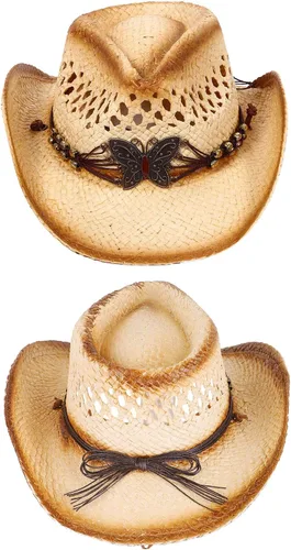 Miniatura 3 de Sombrero vaquero de paja con banda decorada, para disfraces de niños, de Simplicity