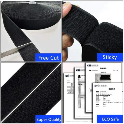 Miniatura 5 de Cinta de gancho y bucle para coser de 3/4 pulgadas de ancho, parte trasera adhesiva no adhesiva, cinta de sujeción de tela de nailon, cinta