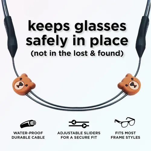 Miniatura 2 de Pilotfish Correa para lentes de sol para niños, soporte ajustable para lentes de sol sin cola para niños y niñas Oso