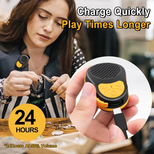 Miniatura 4 de Altavoz Bluetooth Portátil Clip On, Pequeño Altavoz Portátil, Mini Altavoz Bluetooth Impermeable con Micrófono para Ejercicios de Carrera hasta 24H