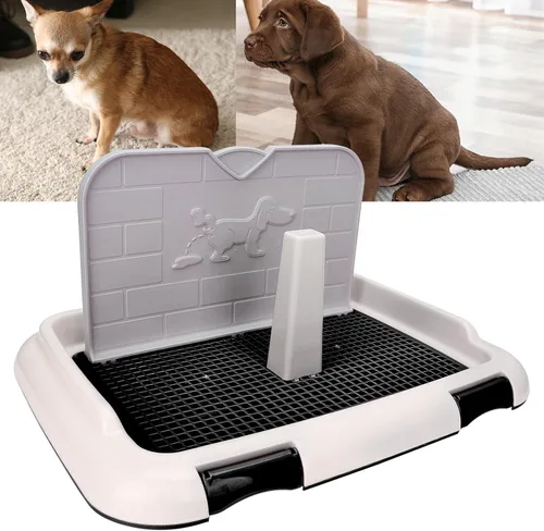 Miniatura 5 de Bandeja para orinal para perros para interiores, soporte para almohadilla de caniche en miniatura, orinal de plástico antideslizante para perros