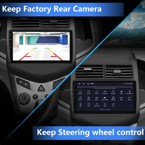 Miniatura 4 de Estéreo de coche Android 13 para Chevy Aveo Sonic 2011-2015, pantalla táctil de 9 pulgadas, radio de coche con CarPlay inalámbrico Android Auto