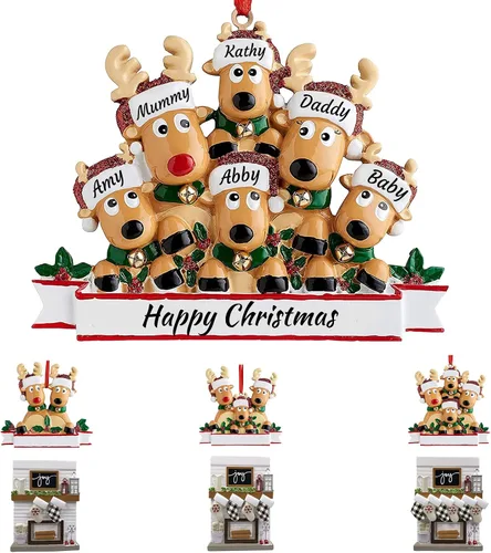Miniatura 17 de Mantel de chimenea, adornos de Navidad personalizados para la familia, 2025, medias personalizadas, familia de 2, 3, 4, 5, 6 nombres, adorno