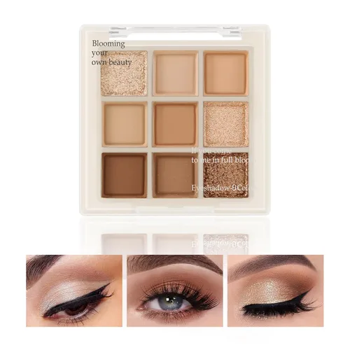 Miniatura 22 de Boobeen Paleta de sombras de ojos nude – maquillaje mate y brillante, polvo cremoso altamente pigmentado para sombra de ojos, crea un aspecto