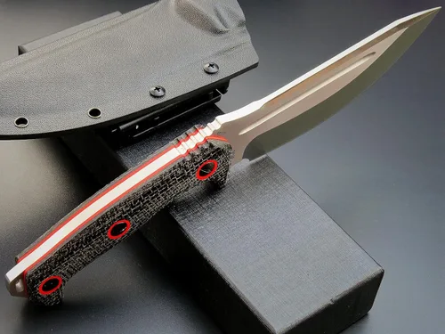 Miniatura 6 de Eafengrow EF137 Cuchillo de hoja fija, hoja de acero N690, mango Micarta Cuchillos fijos EDC de espiga completa para actividades al aire libre, Negro
