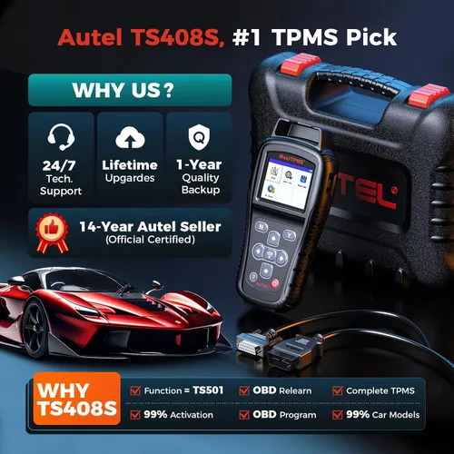 Miniatura 9 de Autel MaxiTPMS TS408S 2026, actualización de la herramienta de programación TPMS de TS501 TS508, todos los sensores reinician la herramienta