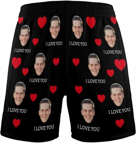 Miniatura 4 de Pantalones de pijama personalizados para la cara, pantalones cortos de pijama personalizados con fotos para dormir, regalos para hombres