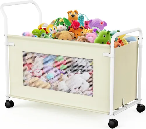 KEEGH Extra Large Toy Box for Kids with 360° Rotating Wheels, Heavy Duty Toy Chest for Boys and Girls, Toy Storage Organizer for Kids, Toy Bins for