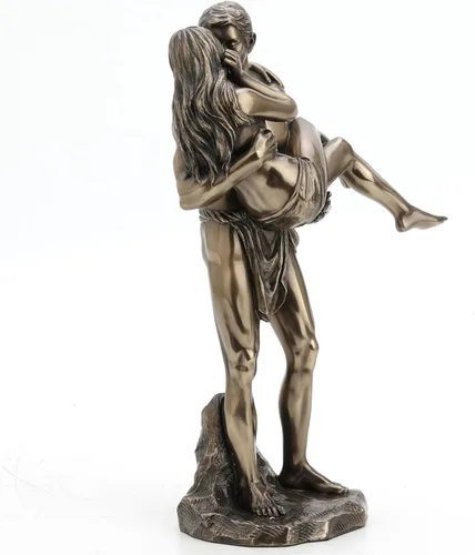 Miniatura 2 de Veronese Design 11 3/8 pulgadas los amantes nupcial llevan la escultura desnuda artística del final del bronce antiguo de la resina del molde en frío