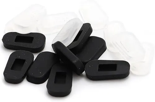 Miniatura 6 de Almohadillas de nariz para gafas, almohadillas de silicona antideslizantes y suaves para la nariz, kit de reparación de lentes (5 pares), negro/L