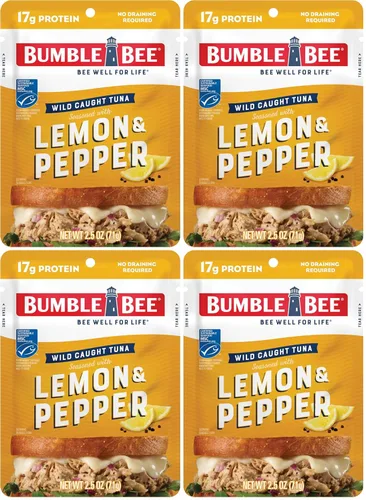 Miniatura 22 de Bumble Bee - Atún sazonado con hierbas y especias mediterráneas, sobre de 71 g - Listo para comer - Paquete de atún capturado de forma salvaje - 14