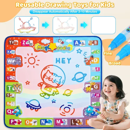 Miniatura 2 de Kizzyea - Juguetes para niños de 2, 3, 4, 5, 6+ años, niñas y niños, alfombrilla de garabatos de agua para niños, gran alfombrilla mágica