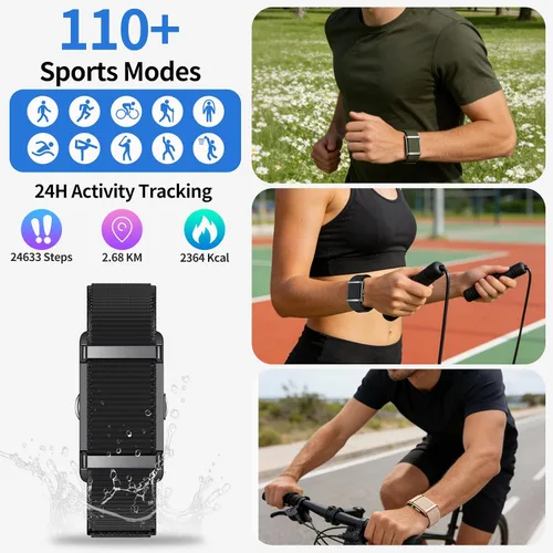 Miniatura 6 de Pulsera inteligente, rastreadores de actividad para hombres y mujeres, banda de seguimiento de fitness, rastreador de sueño 24H, monitor continuo