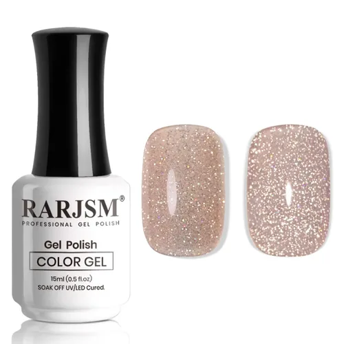 Miniatura 11 de RARJSM Esmalte de uñas de gel con purpurina verde, esmalte de gel reflectante con destellos de purpurina y diamantes, esmalte de uñas de gel