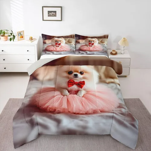 Miniatura 36 de Erosebridal Juego de ropa de cama de oso polar, tamaño individual, juego de edredón de oso blanco con patrón de animales, edredón de microfibra Oso