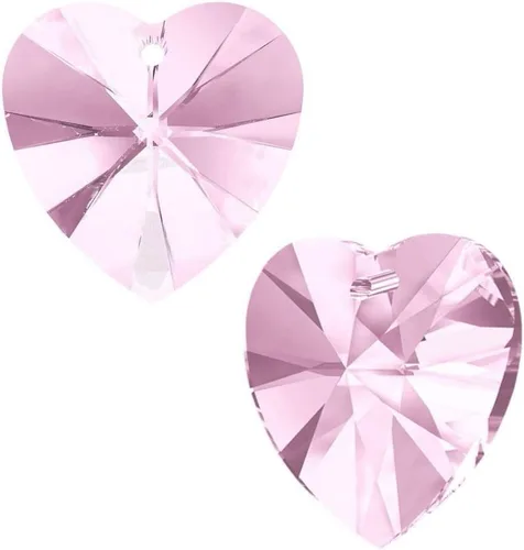 Miniatura 20 de 20 cuentas colgantes de cristal de corazón de amor de San Valentín de 0.394 pulgadas (0.394 in), cuentas sueltas de diamantes de abril transparentes