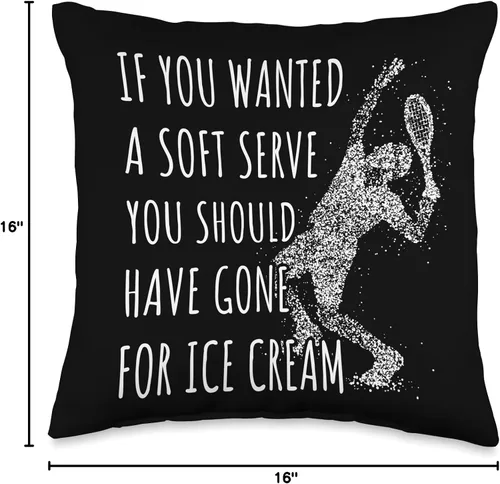 Miniatura 4 de Funny Tennis Lover Gifts and Tennis Player Designs Funny Lover, If You Wanted A Soft Serve - Almohada de tenis, 16 x 16 pulgadas, multicolor
