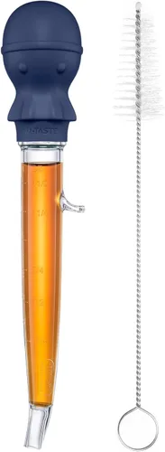 U-Taste Baster de pavo en ángulo de 1.5 onzas – 228.2ºF resistente al calor de grado alimenticio Tritan y silicona de pulpo grande con cepillo de