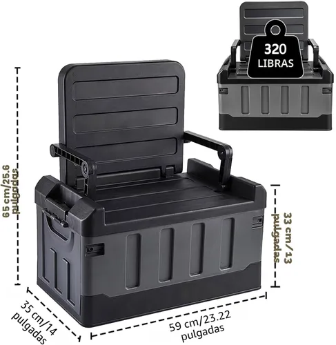Miniatura 4 de Caja de almacenamiento plegable versátil para camping en coche, organizador de cajuela, contenedores resistentes con tapas, caja de almacenamiento