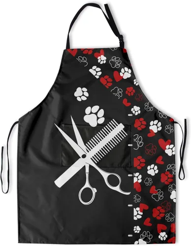 Miniatura 49 de Delantal con bolsillos, delantales para mujeres y hombres, delantal de cocina para cocinar, jardinería, servidor, camarera, pintura