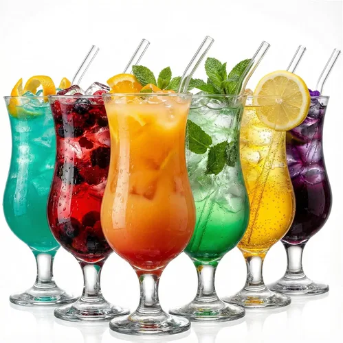 Miniatura 9 de Juego de 6 vasos grandes de huracán de 12.8 onzas líquidas, copas de cóctel altas, mojito, margarita, sangría, vasos de piña colada, cristalería