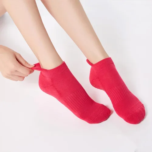 Miniatura 12 de Calcetines de yoga con dedos de pilates con empuñaduras para mujer, antideslizantes, acolchados, florales, calcetines tobilleros para baile de ballet