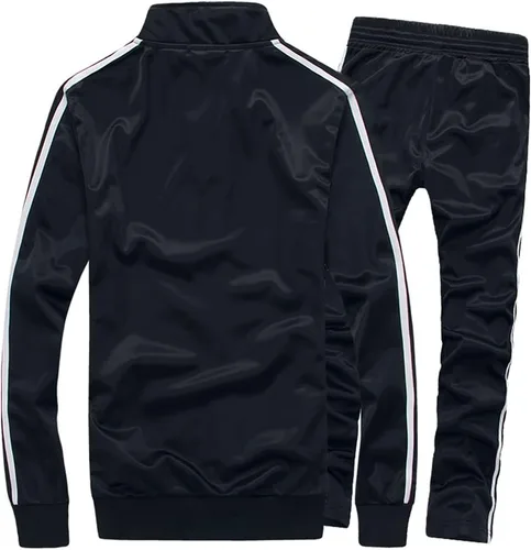 Miniatura 2 de MACHLAB Conjunto deportivo para hombre, chándal completo con cremallera, conjunto deportivo cálido, traje deportivo casual