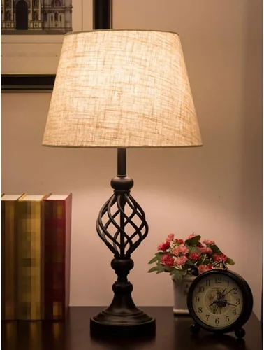 Miniatura 9 de Lamp for Desk Simple Retro Black Iron Table Lamp Living Room Decorative Lamp Bedroom Bedside Table Lamp Study Lighting Lamp Desk Lamps for Home