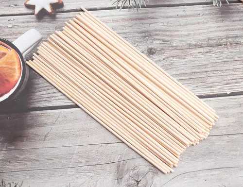Miniatura 4 de 60 varillas de madera de 8 pulgadas, madera natural sin acabar, para proyectos de manualidades, decoración del hogar, decoración del hogar, 7.9 in