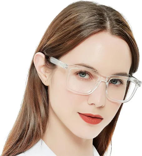 Miniatura 10 de AEZUNI Anteojos de lectura cuadrados grandes para mujer de moda 1.0 1.5 2.0 2.5 3.0 3.5 (negro, 1.00)