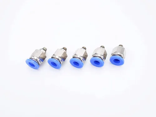 Miniatura 28 de Accesorio de conexión de empuje 5/32" Tubo OD x 10-32 UNF rosca macho, Conectores neumáticos de aire y agua de empuje rápido rectos para macho