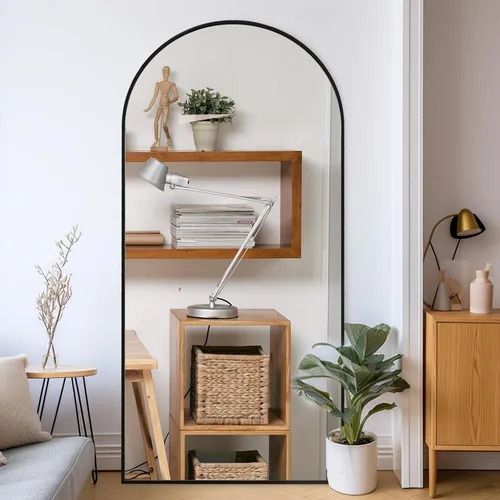 Miniatura 15 de ZHUNFA Espejo de longitud completa, espejo de cuerpo completo de 58 x 16 pulgadas, 3 en 1, puede montarse en la pared, de pie o inclinado, espejos