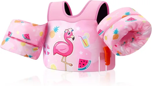 Miniatura 27 de MoKo Chaleco de natación para niños pequeños de 13-30/20-50/22-66 libras, flotadores de brazo de natación de dibujos animados, alas de agua
