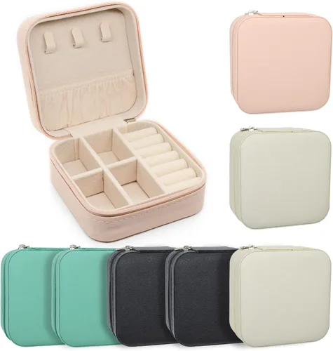 Miniatura 18 de KEINE MARKE Joyero pequeño, estuche portátil de viaje para anillos, colgantes, aretes, collares, organizador de pulseras, cajas de almacenamiento, 1